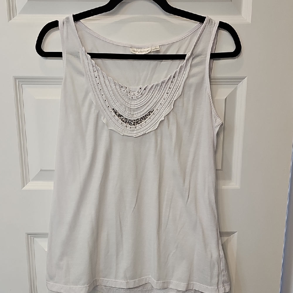 JohnPaulRichard White Embellished Tank Top